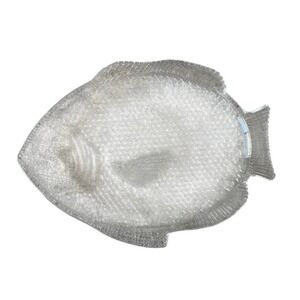 Vintage Clear Glass Fish Serving Platter Tray Oven‎ Proof USA